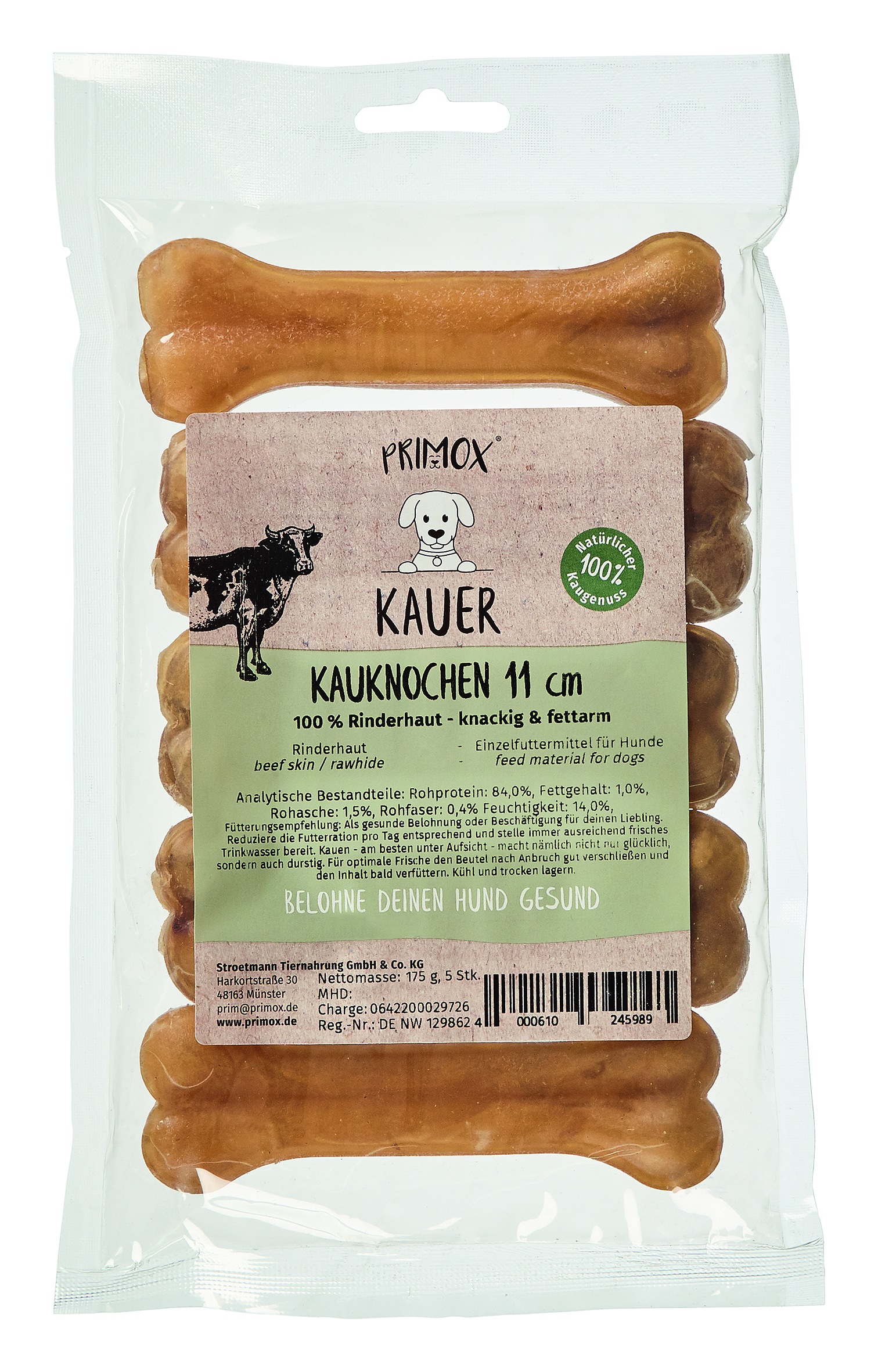 Primox - Kauknochen 11cm 175g - 1 x 175 g - 1