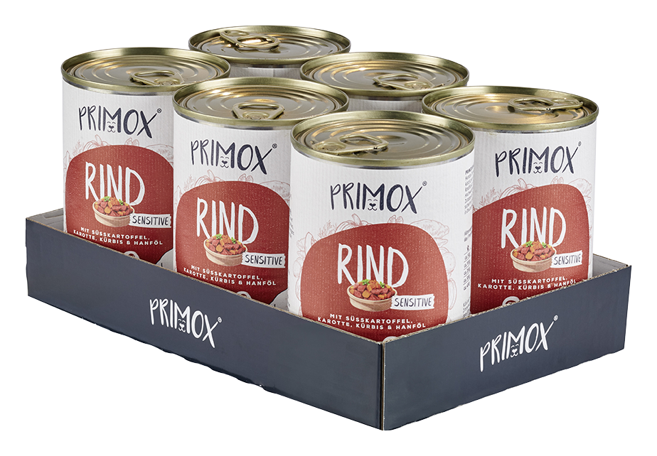 Primox - Hunde Nassfutter MENÜ mit Rind 6 x 400G - 6 x 400 g - 2
