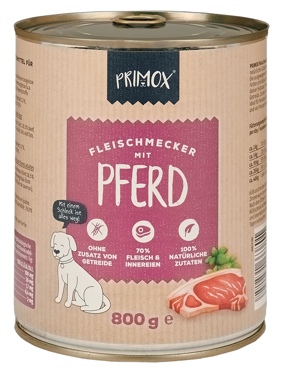 Hunde Nassfutter mit Pferd 6 x 800g