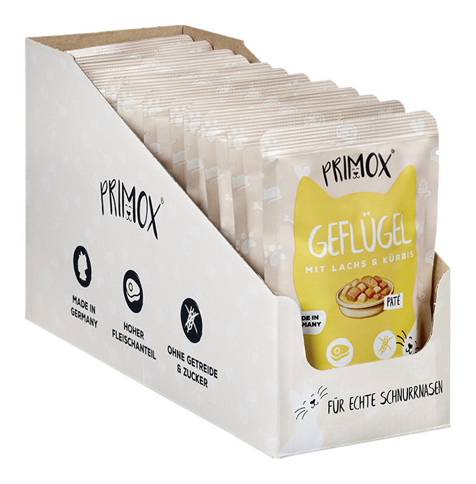 Primox - Katzennassfutter Geflügel 85g Pouch - 12 x 85 g - 4