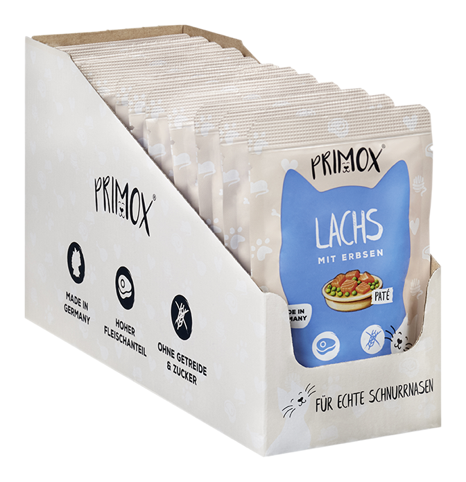 Primox - Katzennassfutter Lachs 85g Pouch - 12 x 85 g - 5