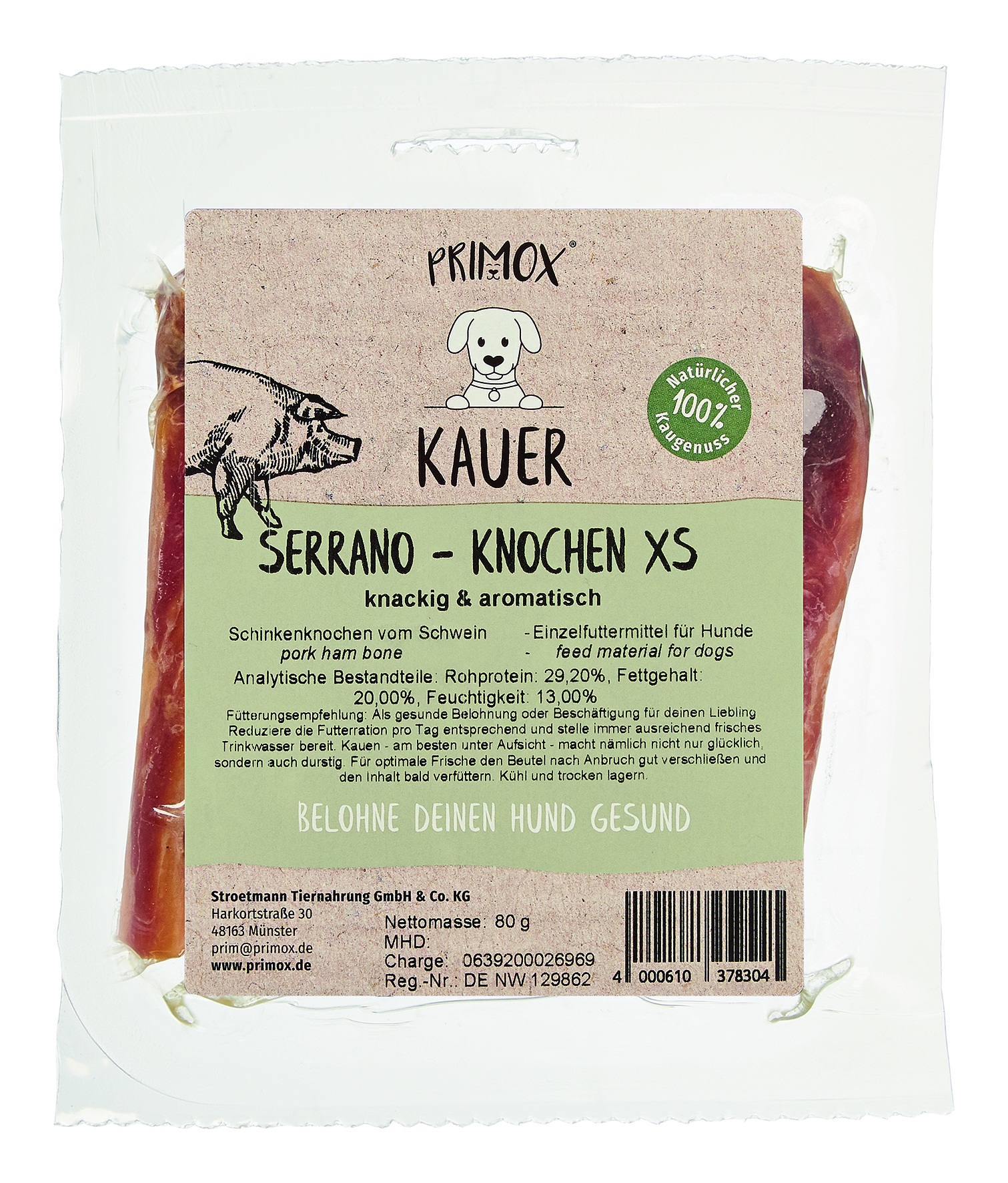Primox - Serrano Knochen XS 80g - 10 x 80 g - 2