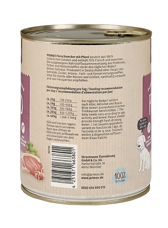 Primox - Hunde Nassfutter mit Pferd 6 x 800g - 6 x 800 g - 2
