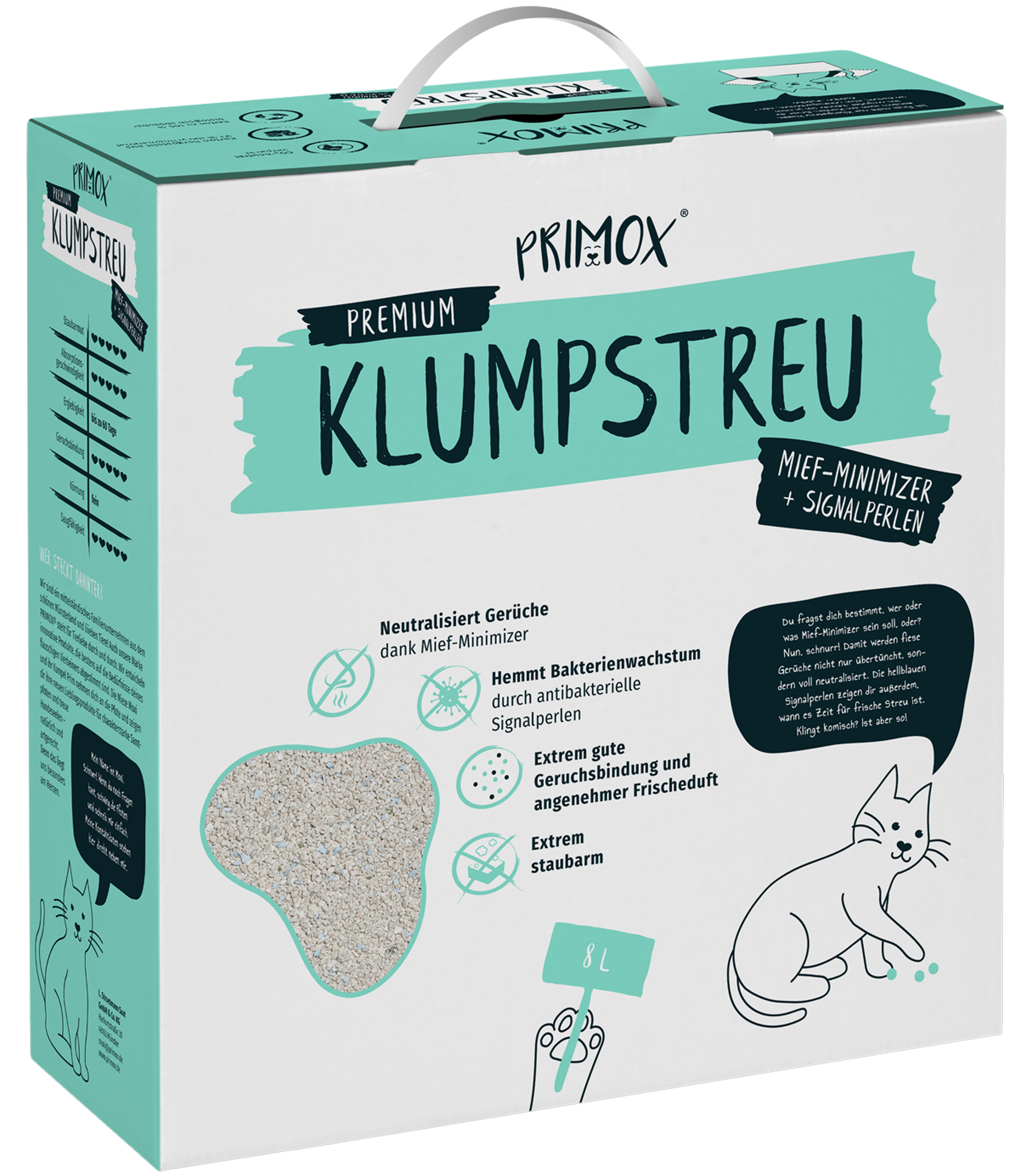 Premium Katzenstreu Mief-Minimizer + Signalperlen 8 L