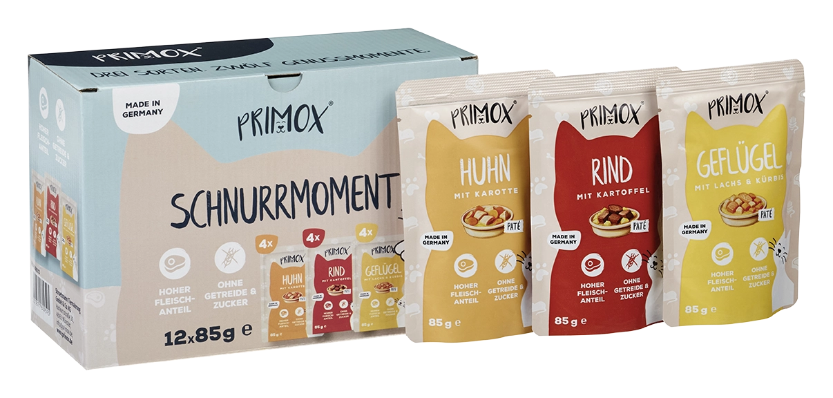 Primox - Katzennassfutter Multipack Schnurrmoment 12 Pouches - 1 x 1.02 kg - 2