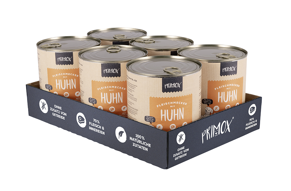 Primox - Hunde Nassfutter mit Huhn 6 x 800g - 6 x 800 g - 3