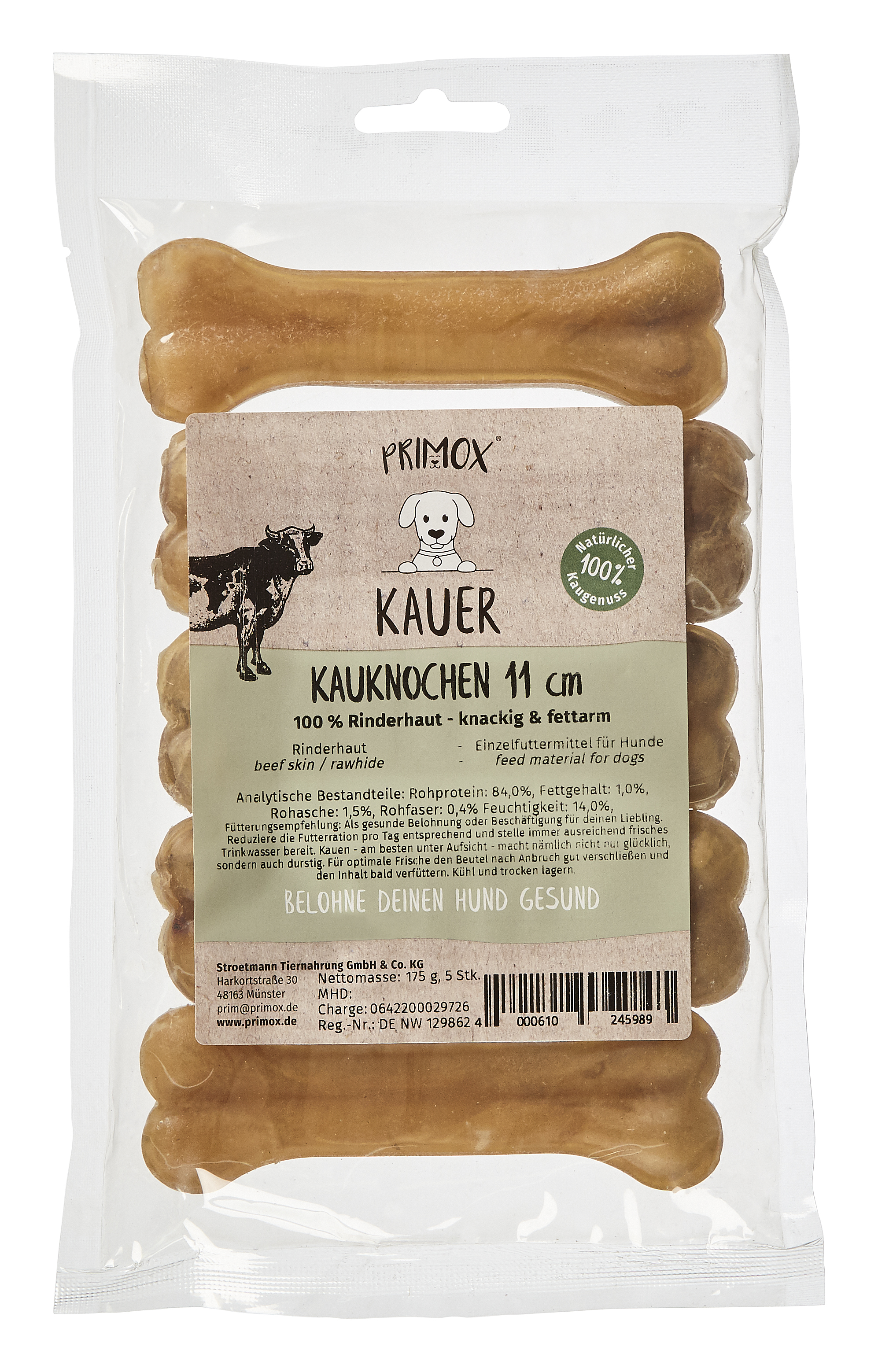 Primox - Fettarme Kausnacks für Hunde - 1 x 1,075 kg - 6
