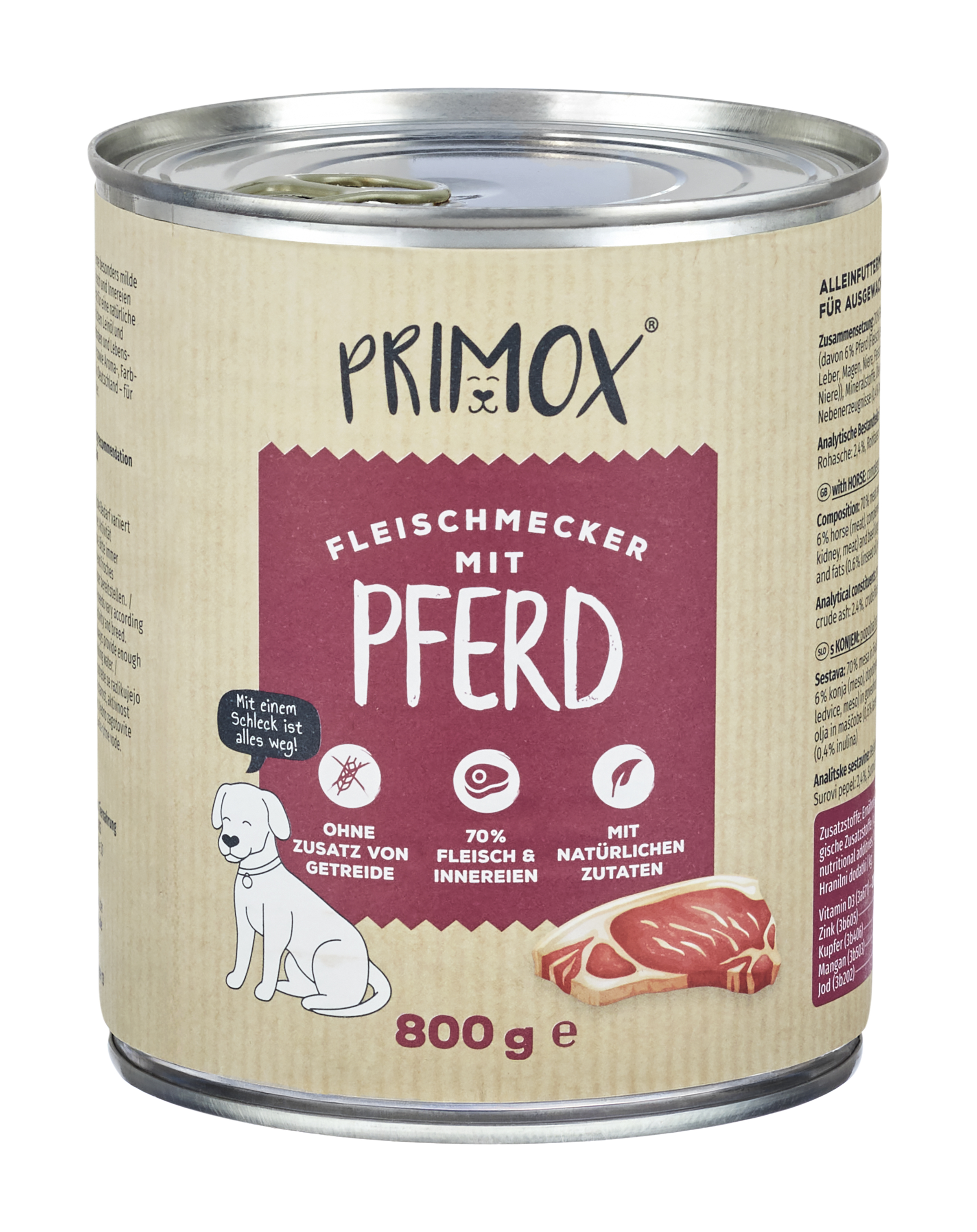Hunde Nassfutter mit Pferd 6 x 800g