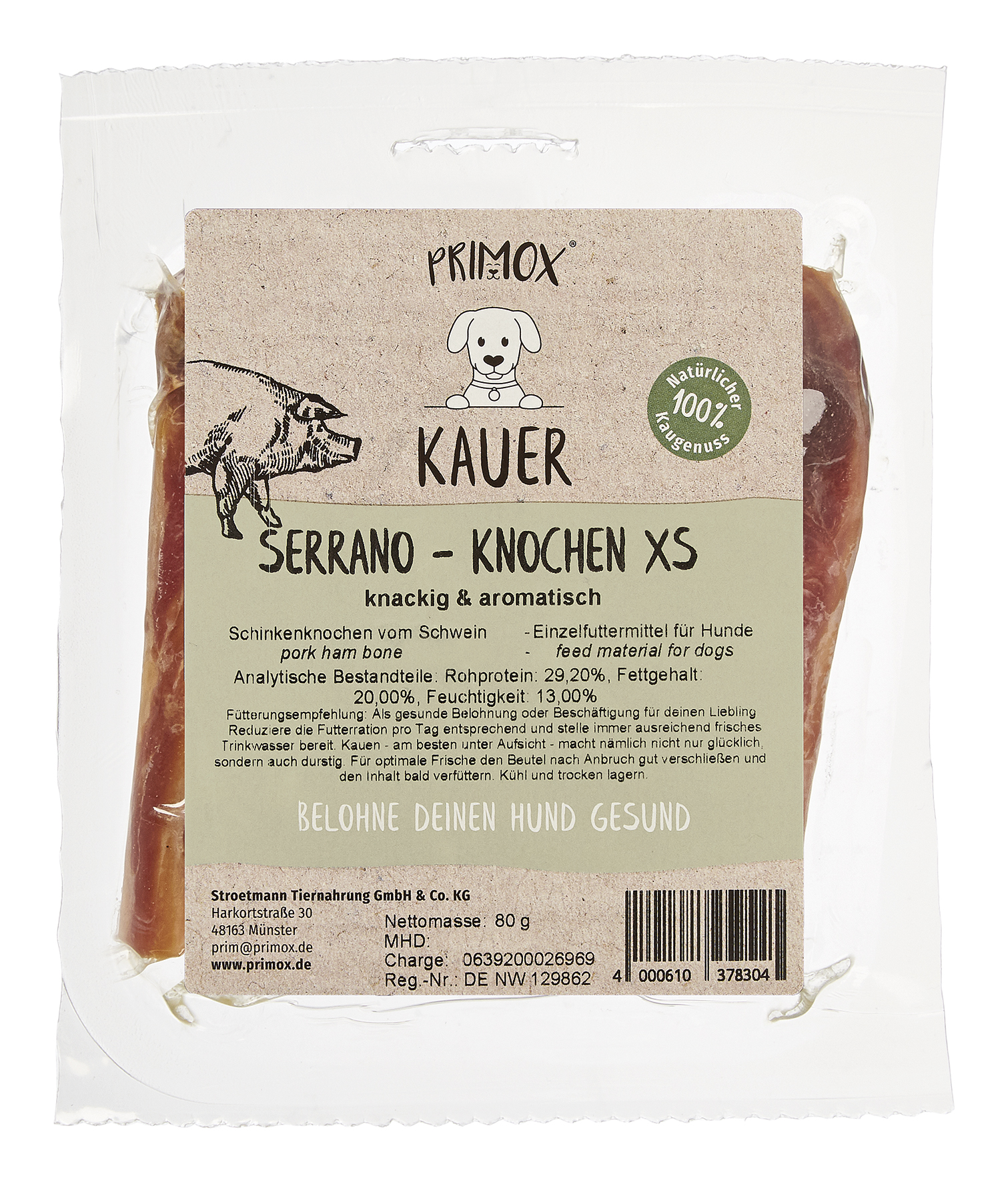 Serrano Knochen XS 80g