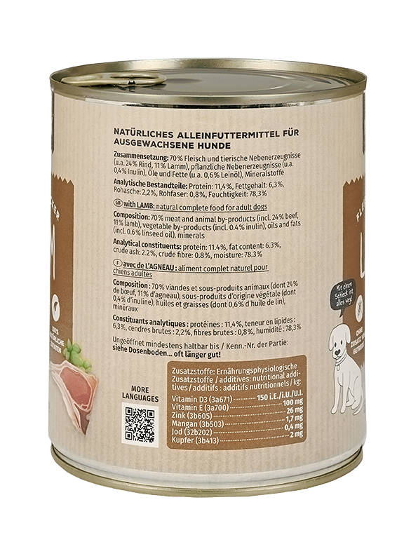 Primox - Hunde Nassfutter mit Lamm 6 x 800g - 6 x 800 g - 5