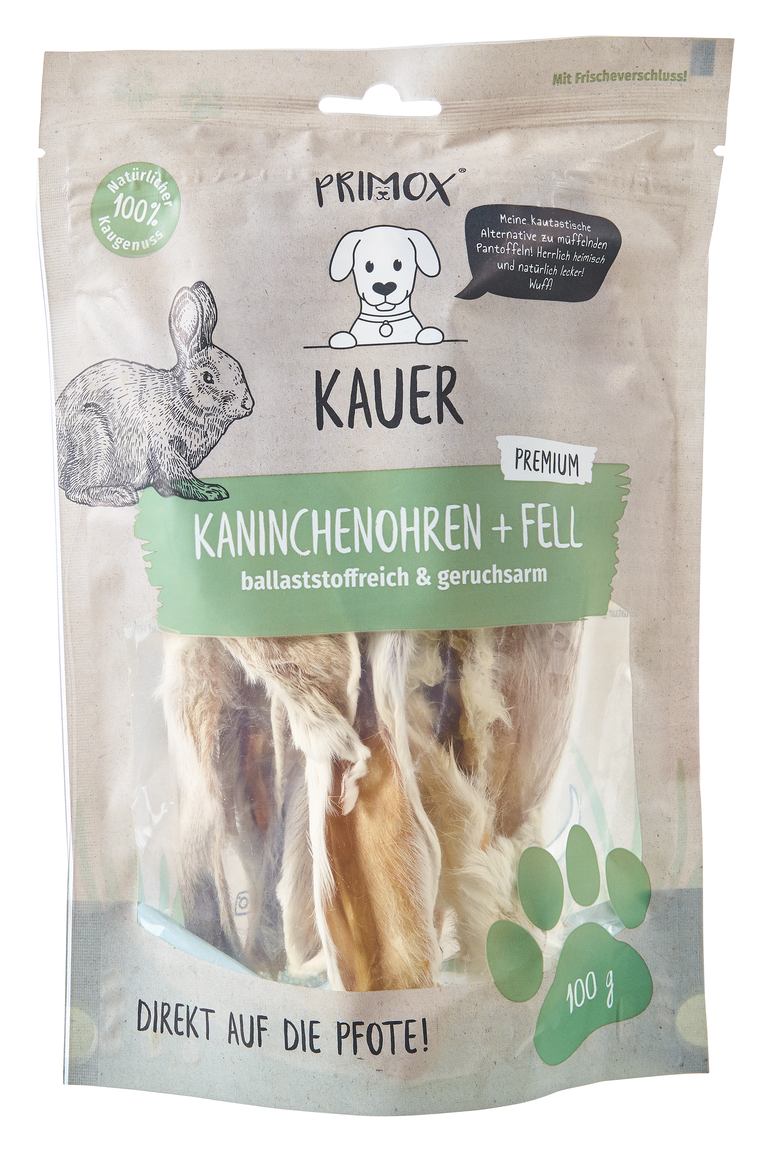 Kaninchenohren mit Fell 100g