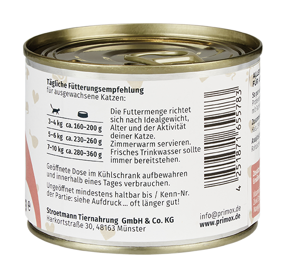 Primox - Katzenfutter Pute pur 6x200g - 6 x 200 g - 5