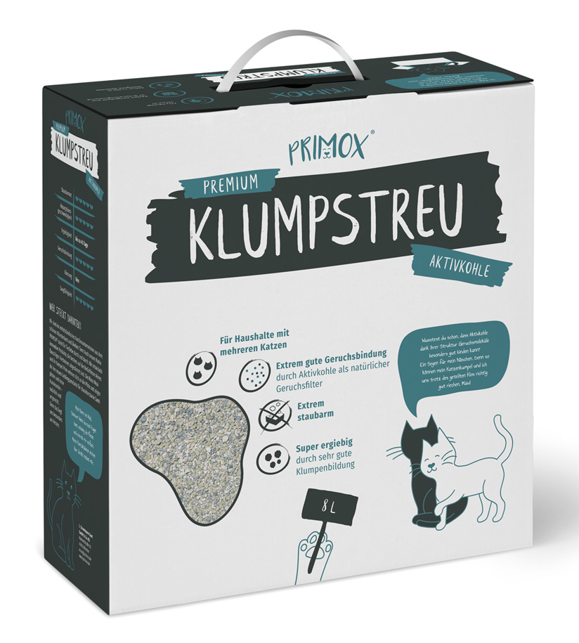 Premium Katzenstreu Aktivkohle  8 L
