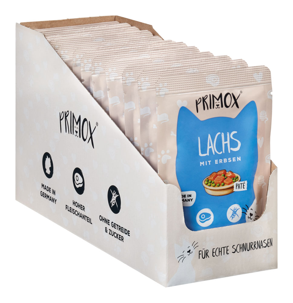 Primox - Katzennassfutter Lachs 85g Pouch - 12 x 85 g - 8