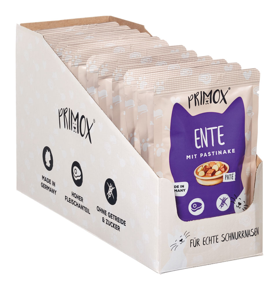 Primox - Katzennassfutter Ente 85g Pouch - 12 x 85 g - 8