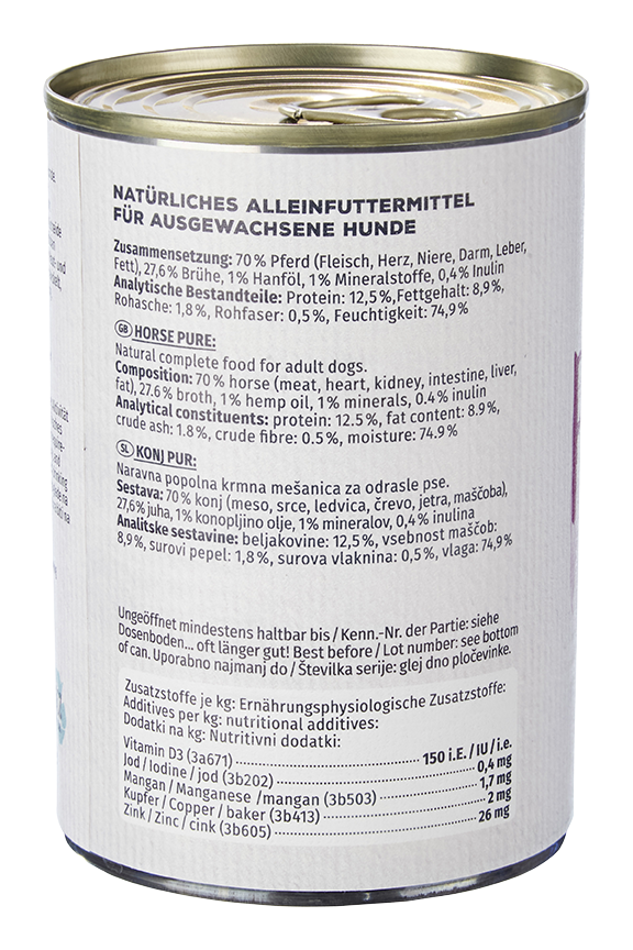 Primox - Hunde Nassfutter Pferd PUR 6 x 400G - 6 x 400 g - 3