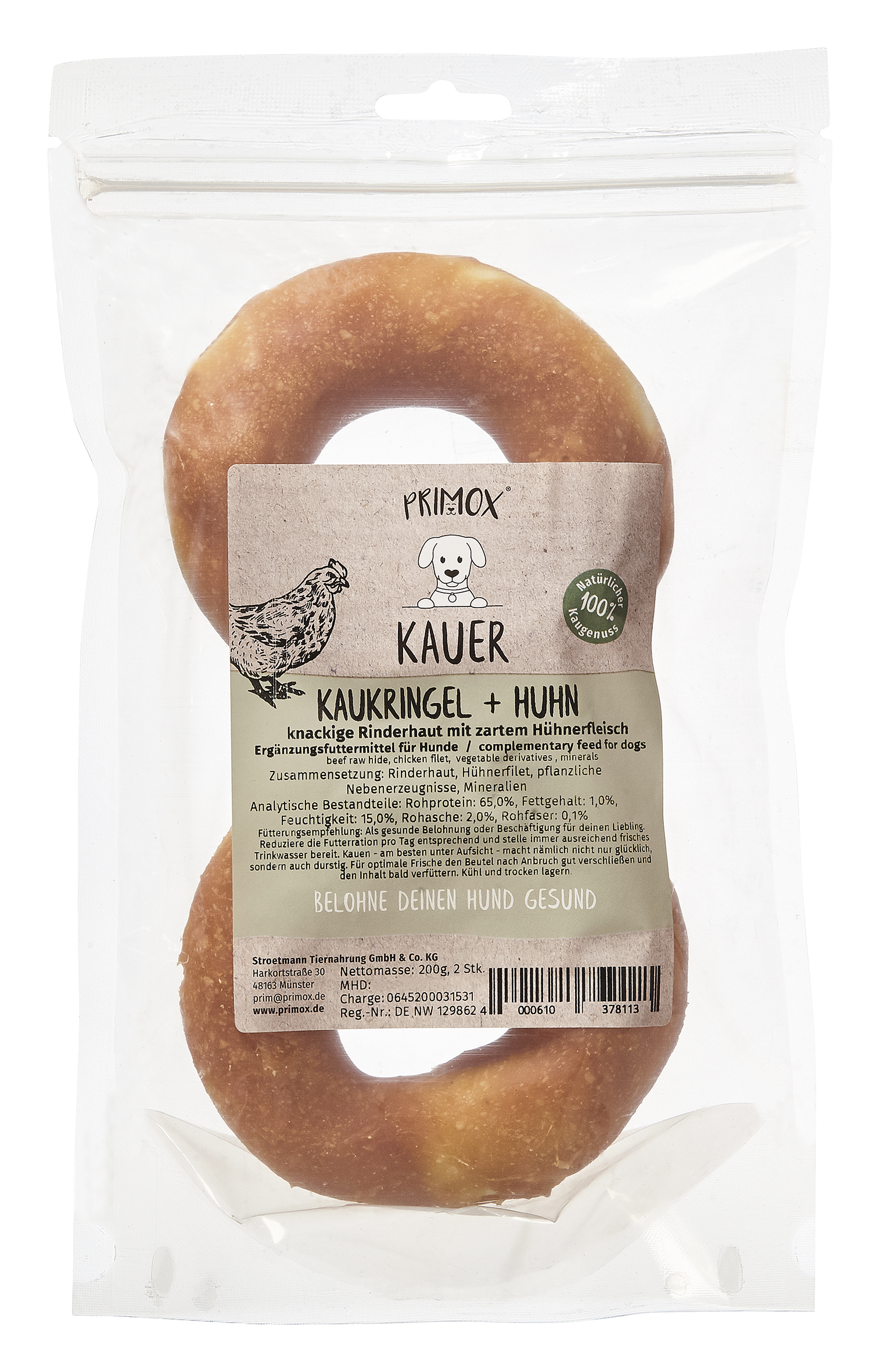 Primox - Kaukringel mit Huhn 200g - 1 x 200 g - 1