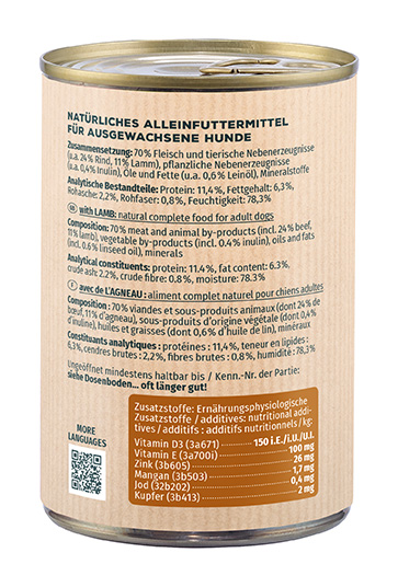 Primox - Hunde Nassfutter mit Lamm 6 x 400g - 6 x 400 g - 4