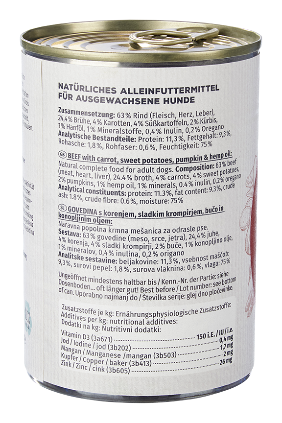 Primox - Hunde Nassfutter MENÜ mit Rind 6 x 400G - 6 x 400 g - 7