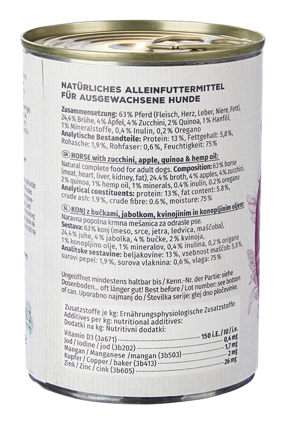 Primox - Hunde Nassfutter MENÜ mit Pferd 6 x 400G - 6 x 400 g - 6