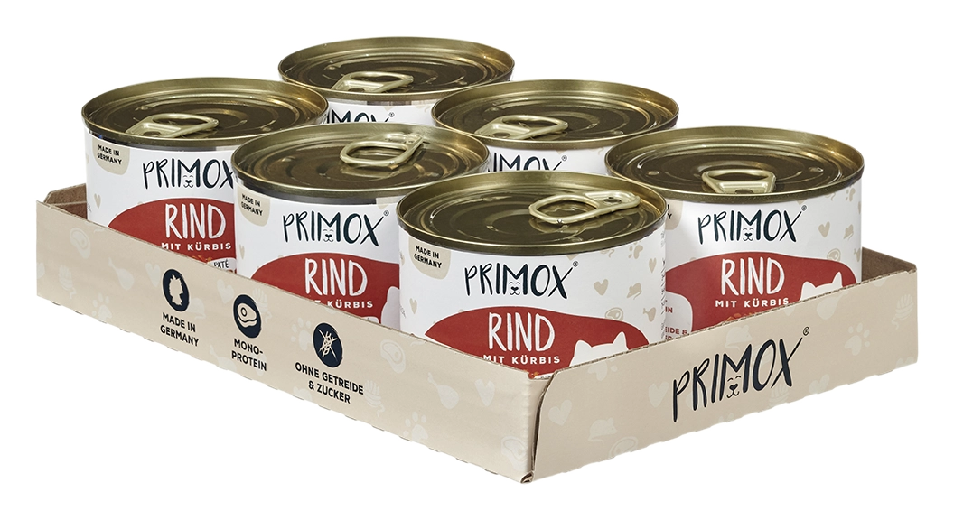 Primox - Katzenfutter Rind mit Kürbis 6x200g - 6 x 200 g - 2