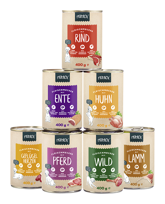 Primox - Hunde Nassfutter mit Rind 6 x 400g - 6 x 400 g - 6