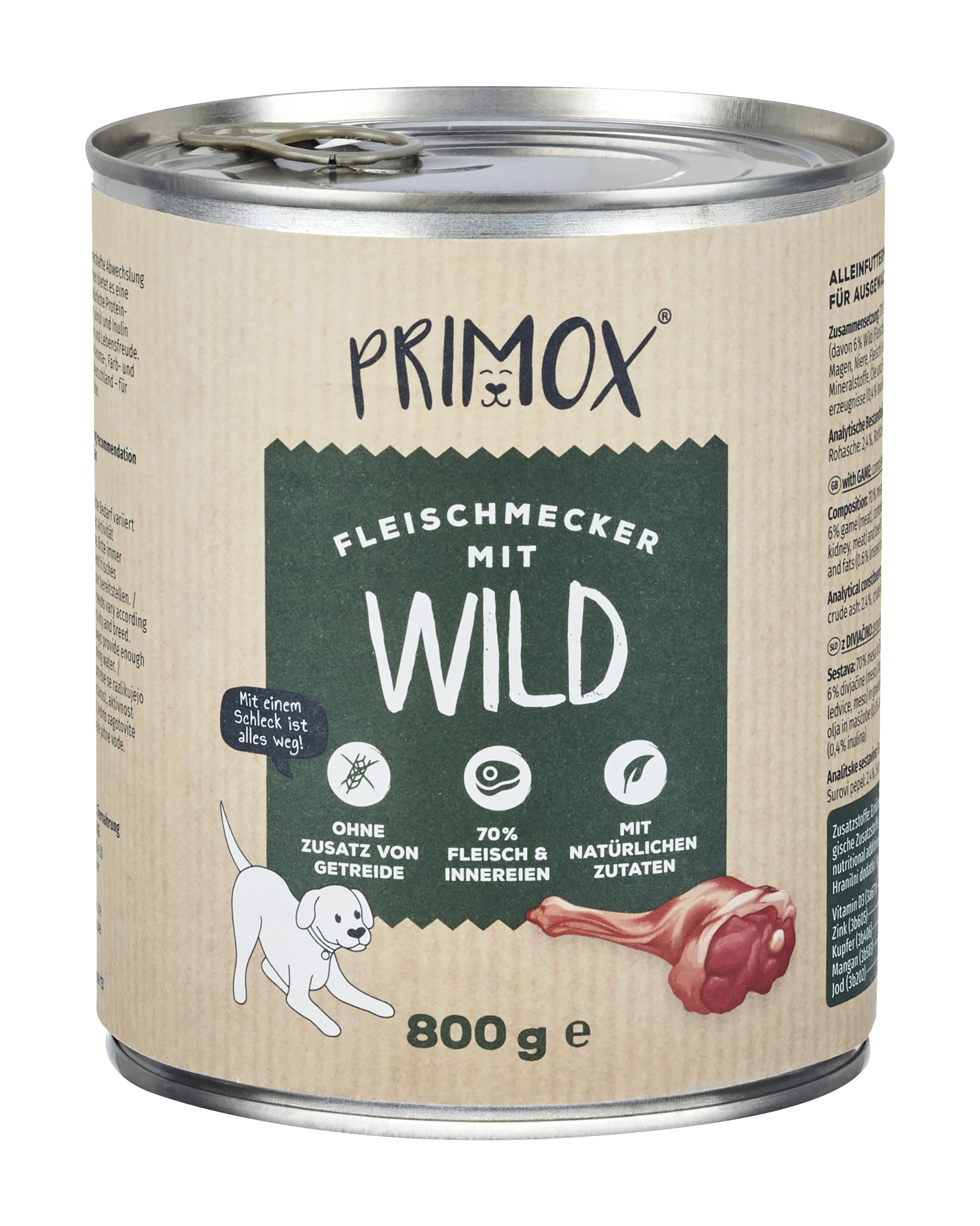 Hunde Nassfutter mit Wild 6 x 800g