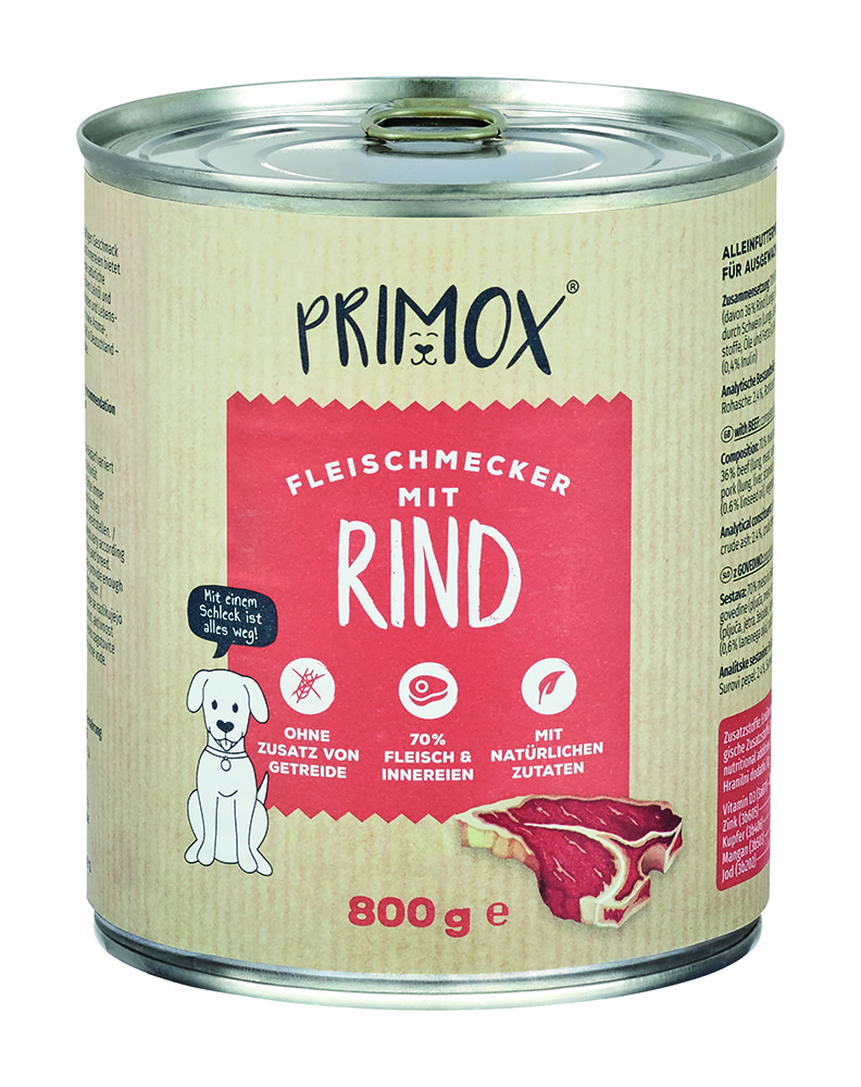 Hunde Nassfutter mit Rind 6 x 800g