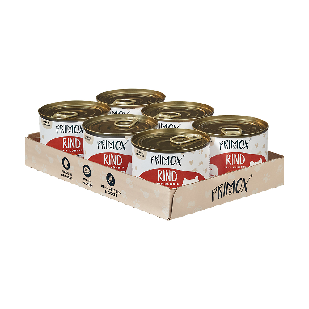 Primox - Katzenfutter Rind mit Kürbis 6x200g - 6 x 200 g - 7