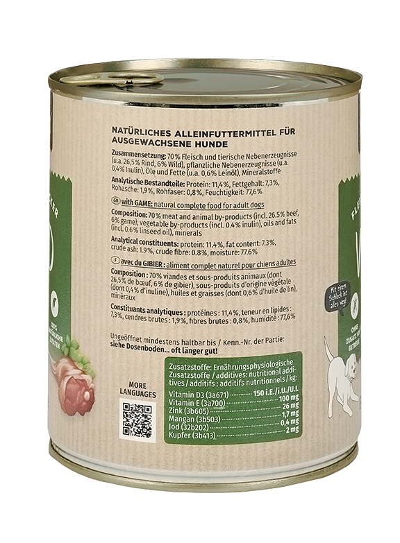 Primox - Hunde Nassfutter mit Wild 6 x 800g - 6 x 800 g - 4