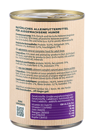 Primox - Hunde Nassfutter mit Ente 6 x 400g - 6 x 400 g - 3