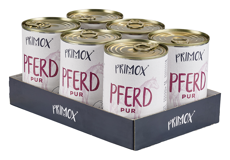 Primox - Hunde Nassfutter Pferd PUR 6 x 400G - 6 x 400 g - 5