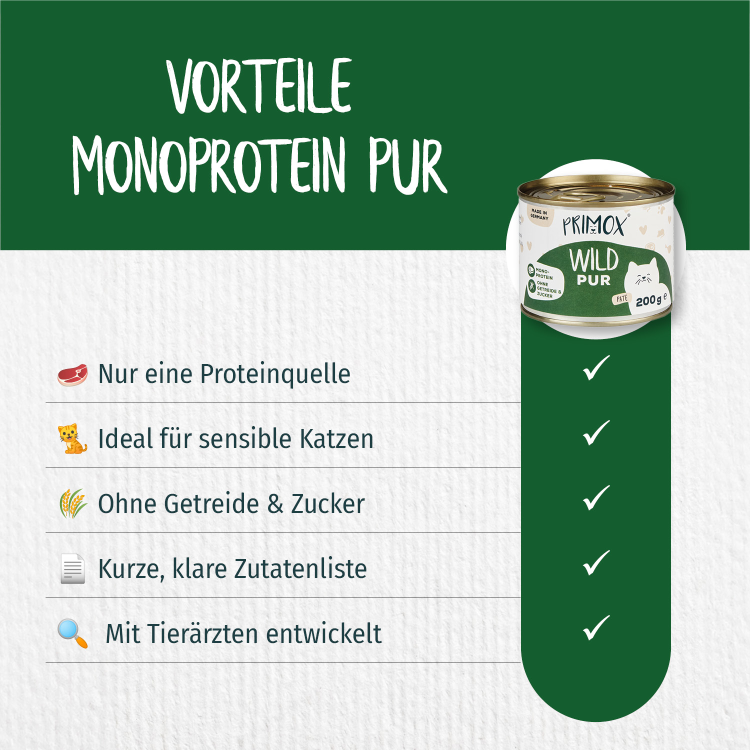 Primox - Katzenfutter Wild pur 6x200g - 6 x 200 g - 2