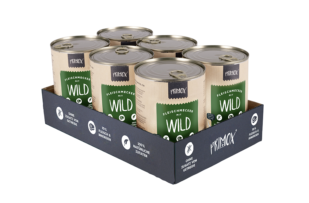 Primox - Hunde Nassfutter mit Wild 6 x 400g - 6 x 400 g - 6