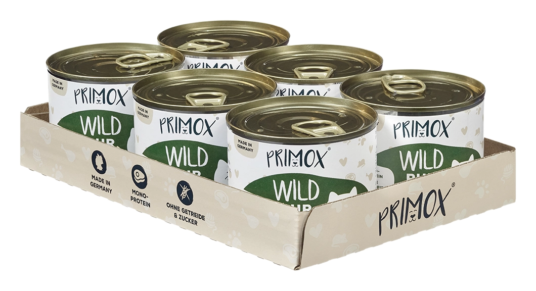 Primox - Katzenfutter Wild pur 6x200g - 6 x 200 g - 5