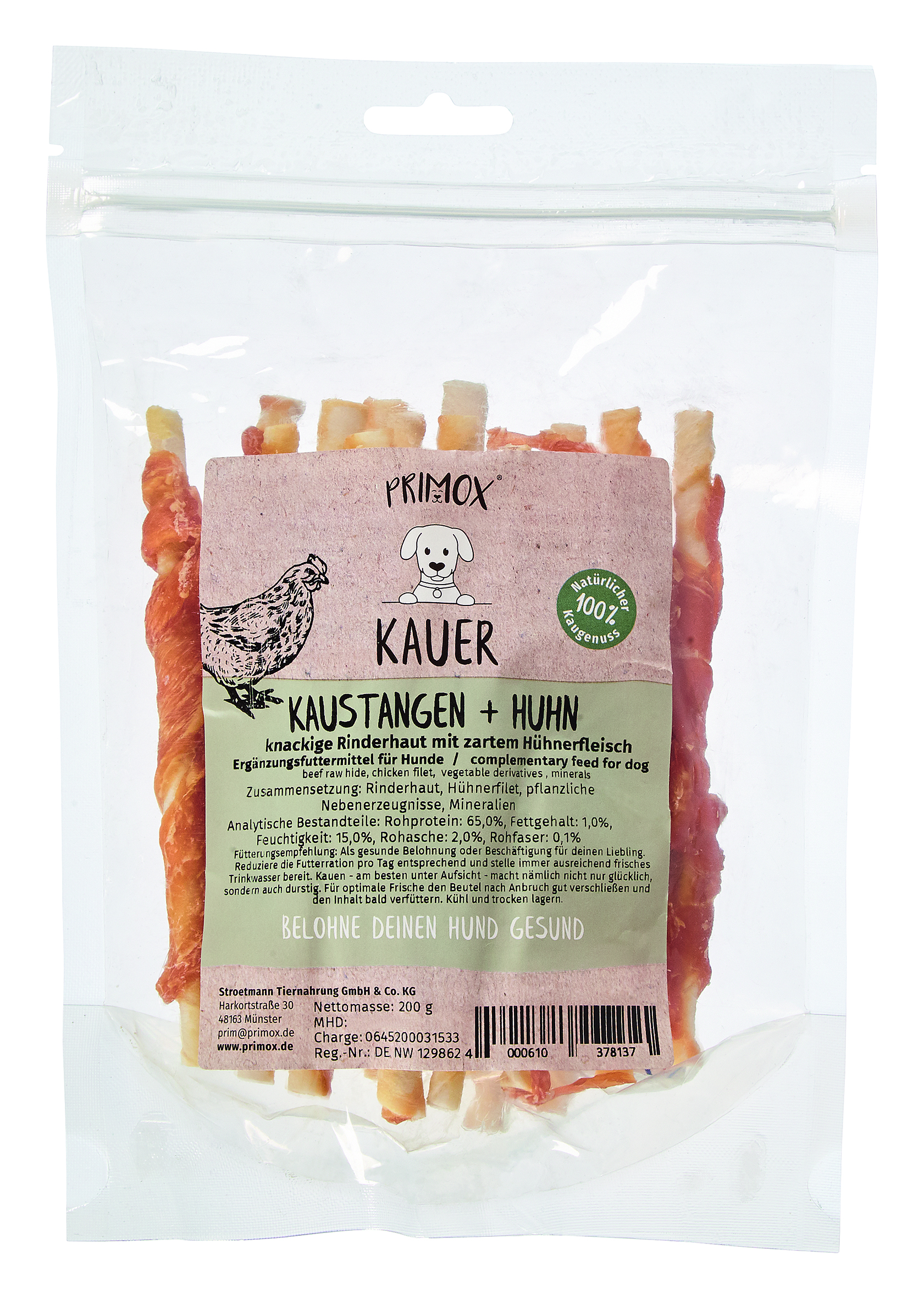 Primox - Kaustange mit Huhn 200g - 1 x 200 g - 1