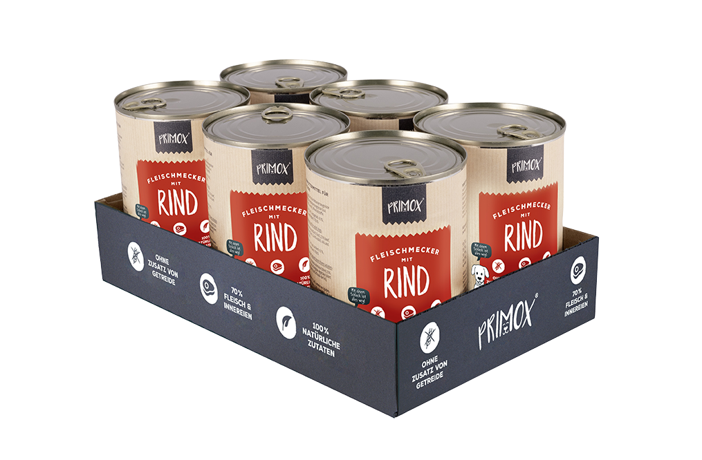 Primox - Hunde Nassfutter mit Rind 6 x 400g - 6 x 400 g - 4