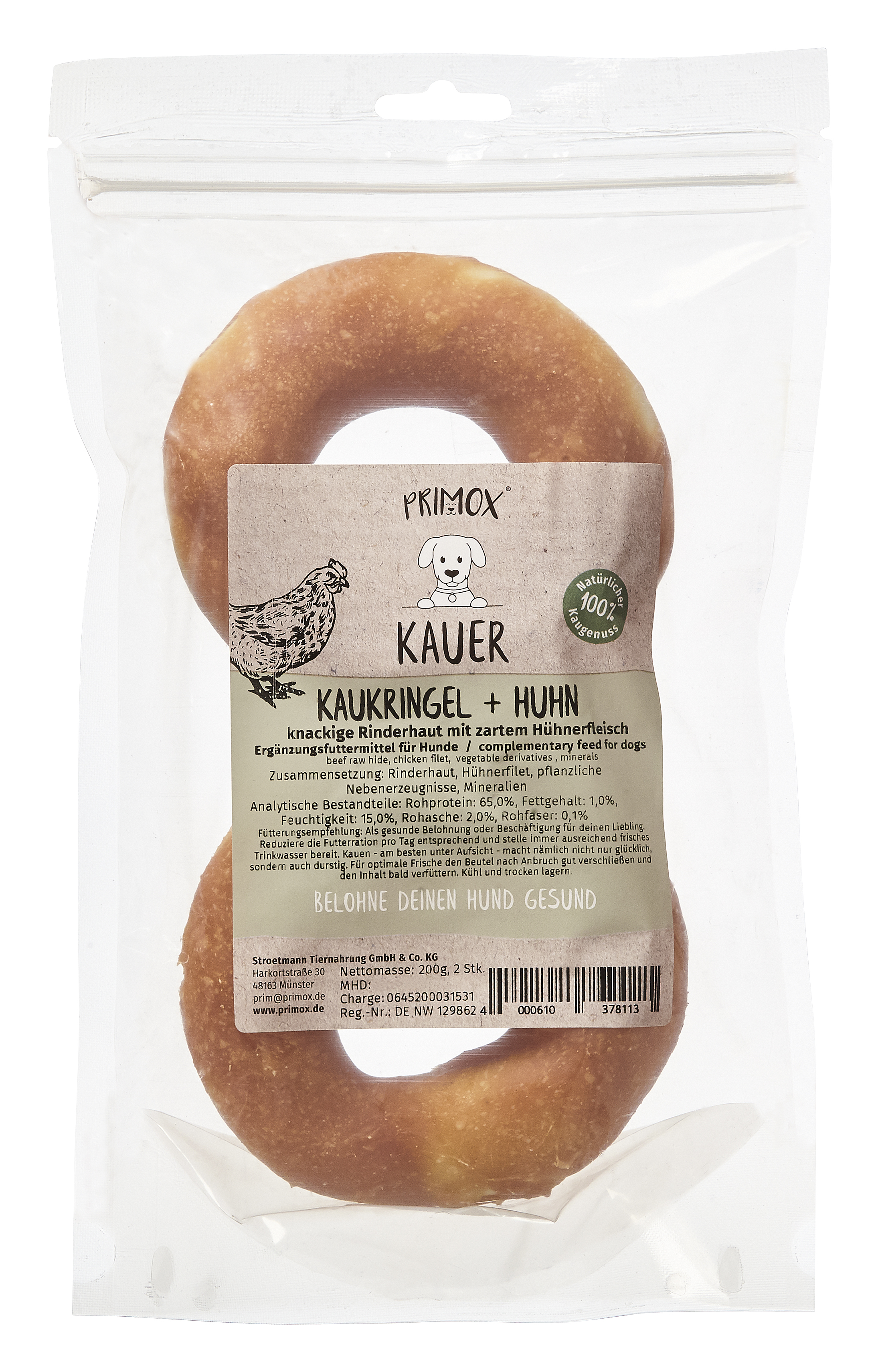 Primox - Fettarme Kausnacks für Hunde - 1 x 1,075 kg - 8