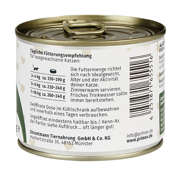 Primox - Katzenfutter Wild pur 6x200g - 6 x 200 g - 6